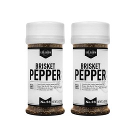 Lillie's Q - Brisket Pepper BBQ Rub, Cracked Pepper BBQ Rub, Traditional Texas-Style Brisket Barbeque Rub, Large Pepper Grind Size, Perfect Barbeque Seasoning for Brisket, Beef, Lamb (3.6 oz, 2-Pack)