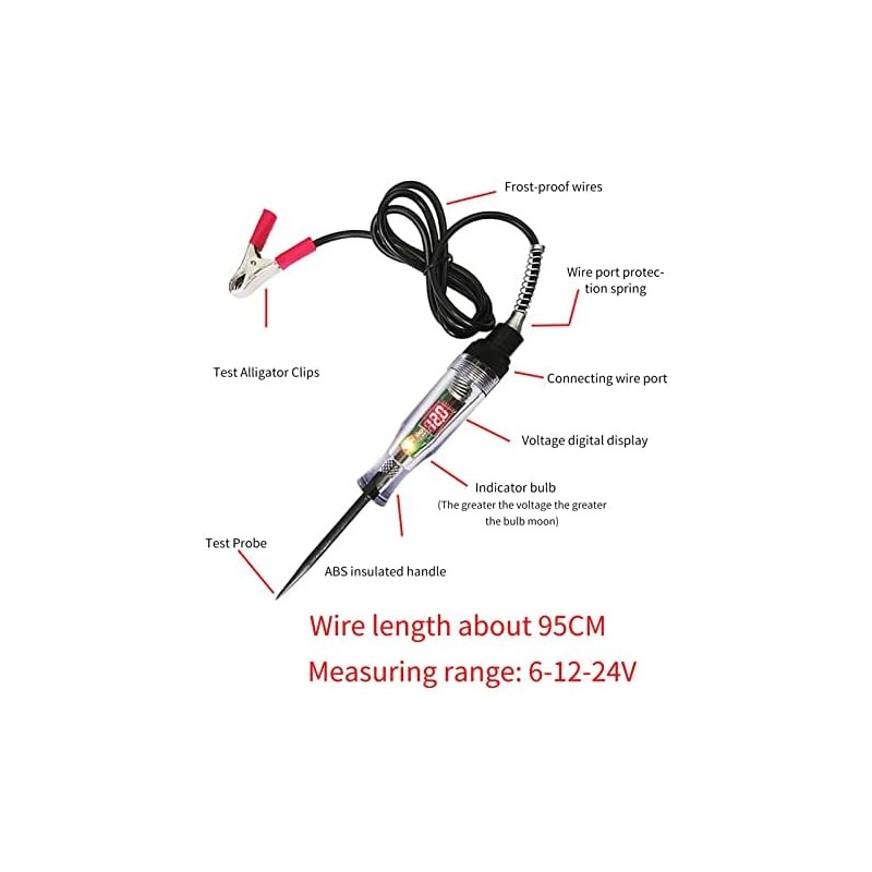 Probador digital de circuito LCD de 3 a 24 V,