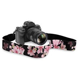 GLENLCWE Vintage Sea Turtle Camera Strap,Adjustable Camera Strap for Photographers Soft Shoulder Neck Strap, Pink Cherry Blossom, Medium