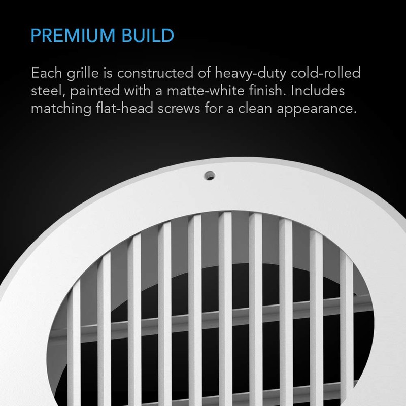 AC Infinity Wall-Mount Duct Grille Vent for 4-Inch Ducting, White