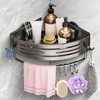 OKEJUNYE Corner Shower Caddy Suction Cup, Shower Shelves Organizer for