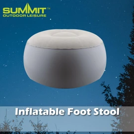 VFM e-Store - Inflatable Foot Stool Easy, Durable, Pack Away, Easy, Durable, Comfortable, Lightweight, Festivals, Hiking, Picnics, Outdoor Living, Water Resistant - 55cm X 50cm Grey X 1