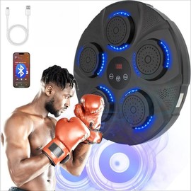 Electronic Kids Punching Game, LED Lights Music Boxing Target Wall-mounted Fitness Toy with Adjustable Speed and Volume Punching Equipment for Home,Thanksgiving,Chrismats Gift Set - Color: QJB-003