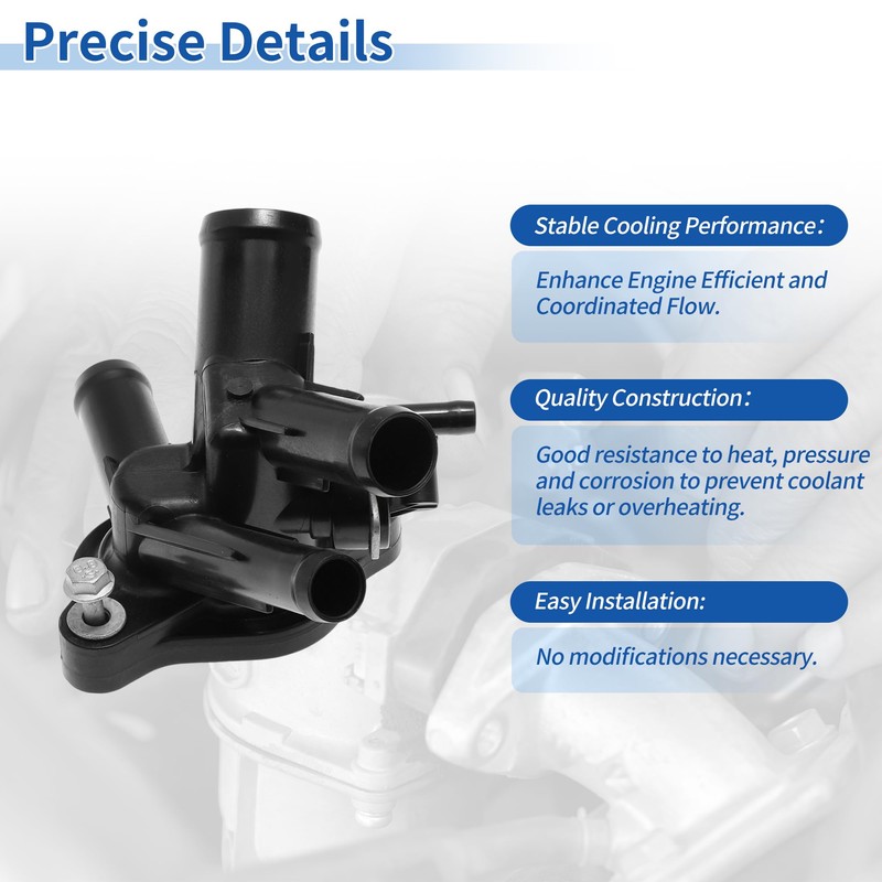 X AUTOHAUX Plastic Engine Coolant Thermostat Housing Assembly for Buick