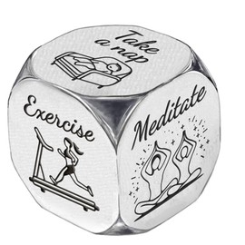 UNICRAFTALE Anxiety Reducing Activity Dice 1 Set Stainless Steel Decision Daily Activity Dice Gift Leisure Entertainment Activity for Men Women Coworker Christmas Birthday Gifts