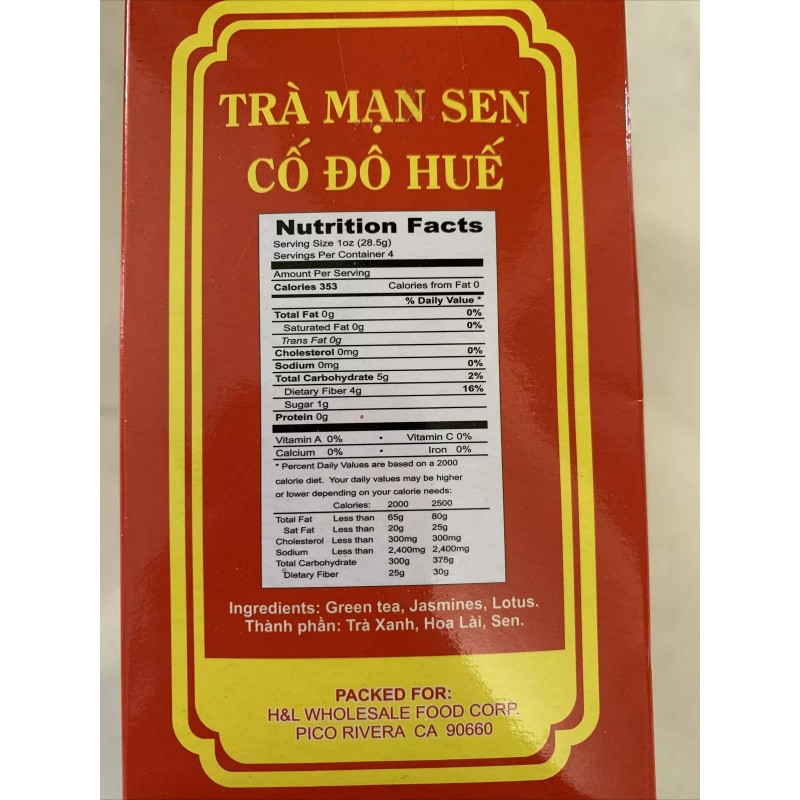 Co Do Hue Lotus Green Tea - Tra Man Sen