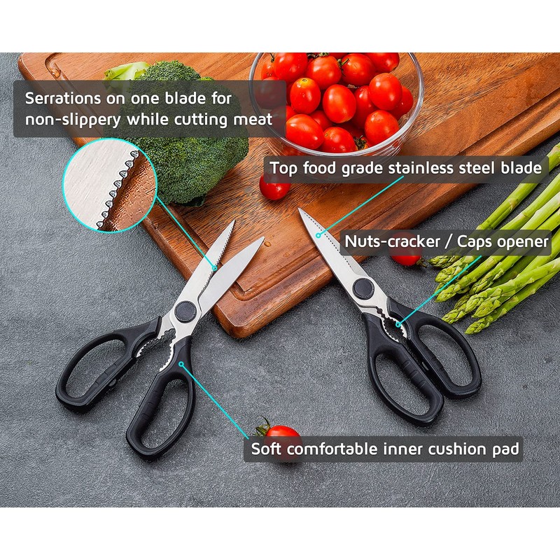 WELLSTAR Kitchen Scissors Multifunctional Meat and Vegetable Scissors for Household