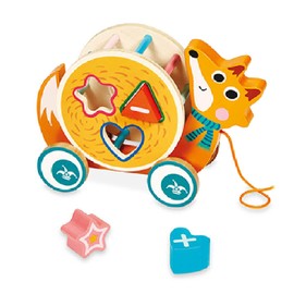 Dal - Aky la Fox Wooden Toy with Geometric Shapes, Suitable for Ages 18 Months and Above