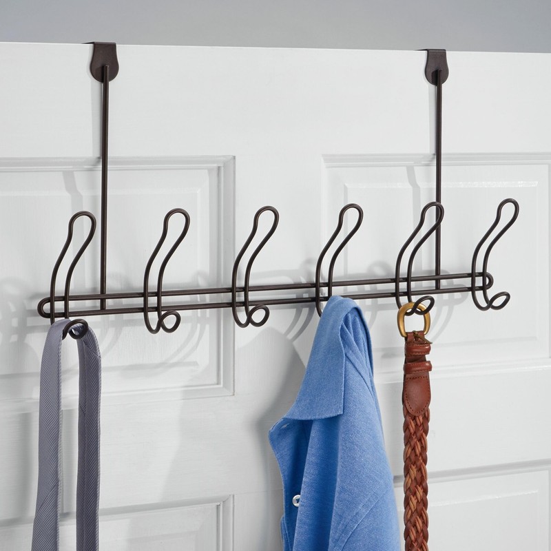 iDesign Over-The-Door 6-Hook Rack –Classico Collection – Satin