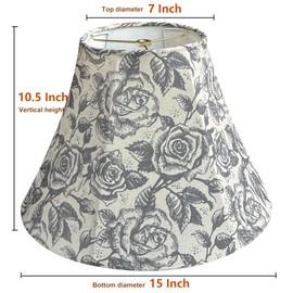 TOOTOO STAR Bell Printed Lamp Shades, 7'' Top x 15'' Bottom x 10.5'' Height Vintage Lampshade For TableLamp,Floor Lamps, Assembly Required