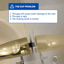 Welvzen 1/4" Spacer for Tub Spout, Flange Trim Ring for Bath Faucet, Eschutcheon Cover Plate for Spigot with Split PVC Blocking Water, Shower Pipe Remodeling Sealer (304SUS-Gold)