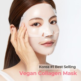 L Blanccite Vegan Collagen Mask - Korean Skincare for Deep Moisture, Pore Minimizing, Skin Firming, Glow & Radiance, Hydrating Face Mask, 35g X 4EA