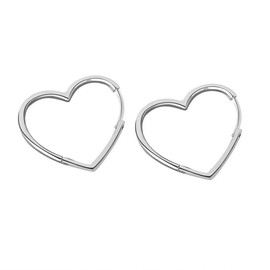 925 Silver Love Heart Hoop Earrings for Women Girls Exaggerated Large Hoop Earrings Jewelry Gift (S01)
