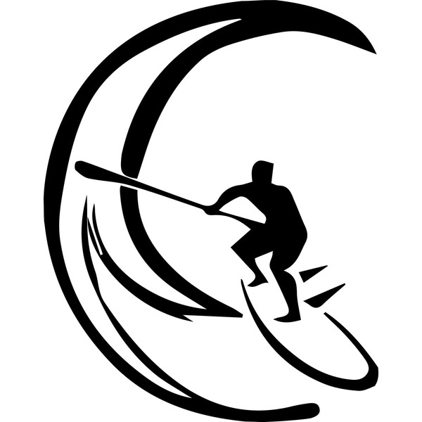 Decal Stickers of Surf Sup Sticker (Black) (Set of 2)