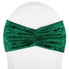 10 Pcs, Velvet Ruffle Stretch Chair Band - Emerald Green