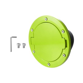 X AUTOHAUX Green Aluminum Alloy ABS Gas Fuel Tank Cap Cover for Jeep Wrangler 2007-2017 for Jeep Wrangler JK 2018 Locking Fuel Filler Cover Accessories