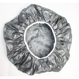 Gray Shower Cap for Men and for Women Reusable Shower Cap Waterproof Plastic with Elastic Lace Band (Gray, Regular size)