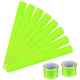 ZILONG Reflective Band, Reflective Stickers, For Running, Walking, Jogging, Dog Walking, Kids, Accident Prevention, Fluorescent, High Brightness, Hem Band, Arms, Wrists, Legs, Yellow