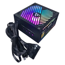 Apevia ATX-PM850W Premier 850W (No PCIe 5.0 & Gen 5 12VHPWR Connector) 80+ Gold Certified Active PFC ATX Semi-Modular Gaming Power Supply with 366 RGB Light Modes