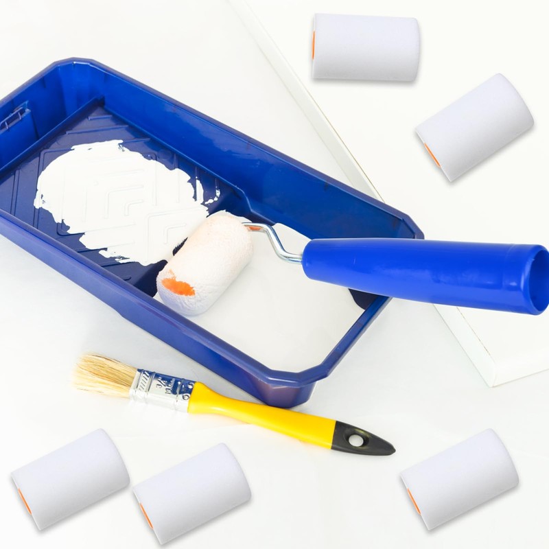 2" Mini Paint Roller Set, Microfiber Paint Roller, 6* Roller