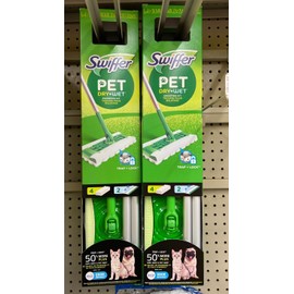 Swiffer 2-Swiffer Sweeper Pet 2-in-1, Dry & Wet Multi-Surface Floor Cleaner Sweeping Kit