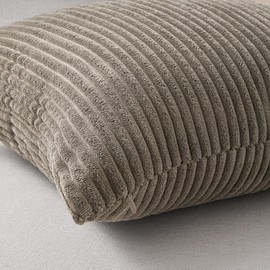 Topfinel 4 Packs Natural Decorative Throw Pillows Covers 20x20 Inch for Living Room Couch Bed Sofa, Rustic Farmhouse Boho Neutral Home Decor, Soft Plush Striped Corduroy Square Cushion Case 50x50 cm