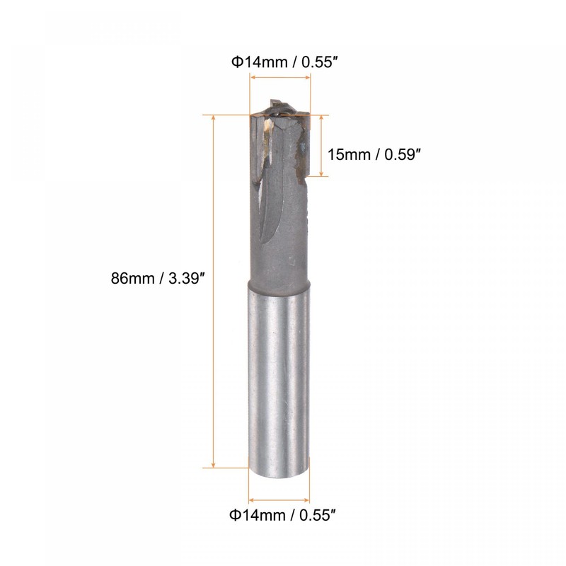 sourcing map Square Nose End Mill, 14mm Cutting Dia Tungsten