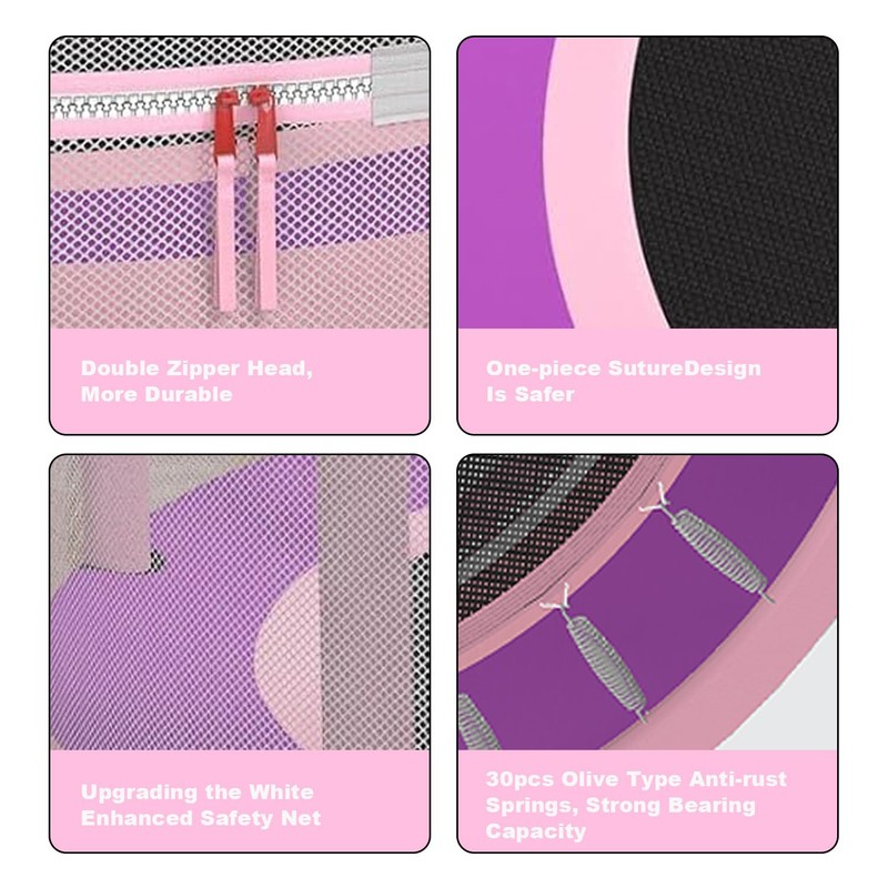 LANGXUN 60" Trampoline for Kids, 5ft Toddler Mini 6-in-1 Trampoline