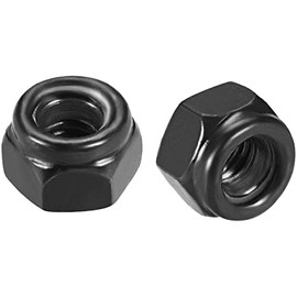 50-Pack M3 x 0.5mm Nylon Insert Hex Lock Nuts, Carbon Steel Black Zinc Plated
