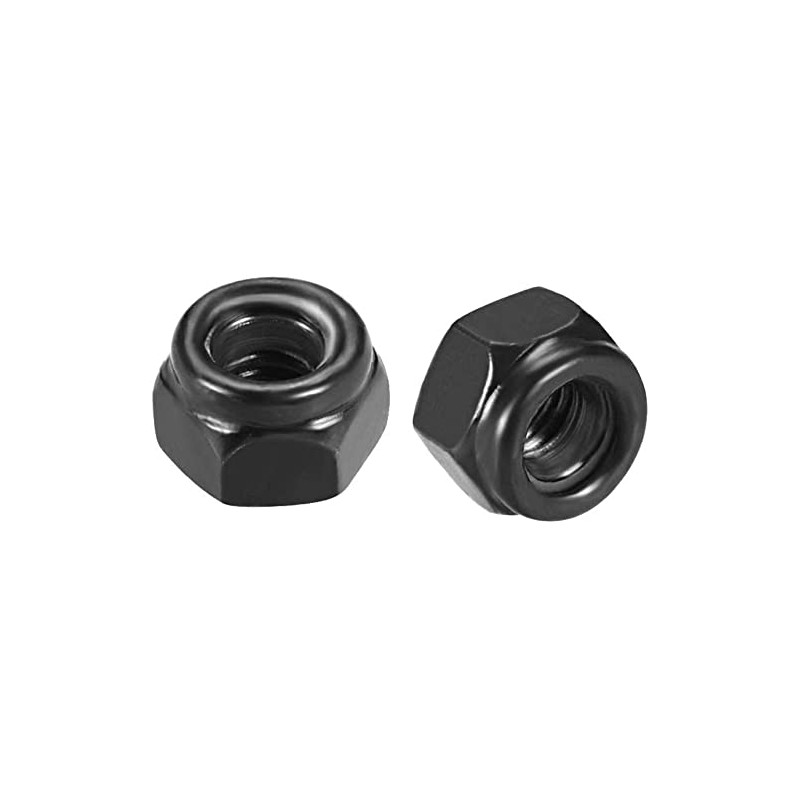 50-Pack M3 x 0.5mm Nylon Insert Hex Lock Nuts, Carbon