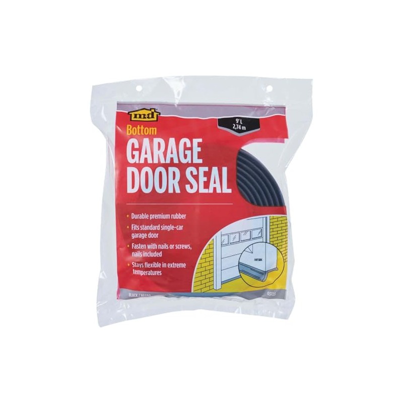M-D Building Products 03723 9 ft. Black Rubber Garage Door