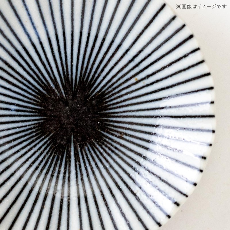 Minorutouki Komai 80 Chrysanthemum Bean Plate, Line Tokusa Blue