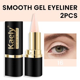 Kaely 2Pcs Bright Nude Gel Eyeliner Pencil, Natural Cream Eye Liner Waterproof Smudge Proof, Matte Waterline Eyeliner Eyeshadow Stick, Brighten Eye Makeup, Vegan & Cruelty-Free
