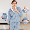 BOSECETA Fluffy Pajamas Set for Women Soft Comfy Fleece Pjs