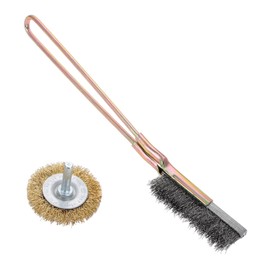 ULTECHNOVO 2pcs Wire Wheel Brush Drill Tire and Wheel Cleaning Brush Coppered Steel Wire for Rust Removal Portable Design for Home and