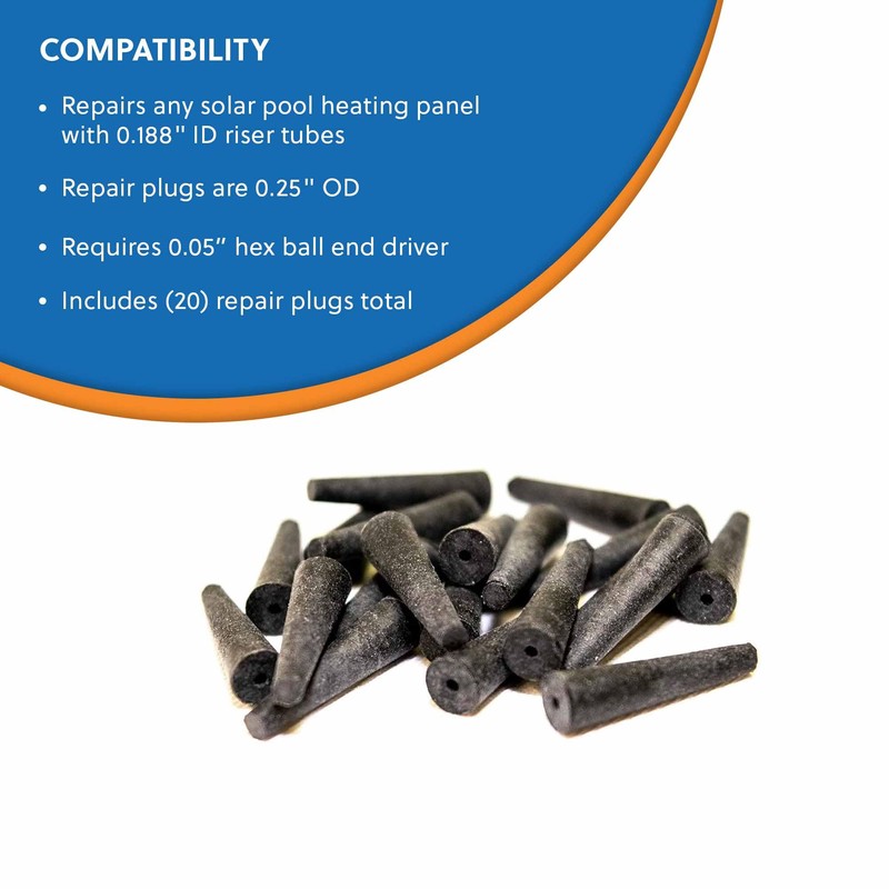 SOLAR POOL SUPPLY Repair Plugs for Solar Pool Heater Panels