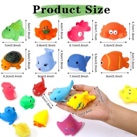 Heyu-Lotus Pack of 18 Baby Bath Toys, Water Toys, Bathtub Pool Toy, Water Animals, Bath Toy for Toddlers, Boys, Girls