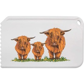 Azeeda 'Highland Coo Family' Plastic Ice Scraper (IC00046241)