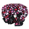 Kella Milla Stylish Satin Shower Cap - Hearts & Black
