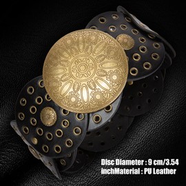 Tc&Zxf Women's Western Leather Belt - Vintage Floral Embossed Cowgirl Belt with Silver Buckle for Jeans, Dresses & Country Style Outfits