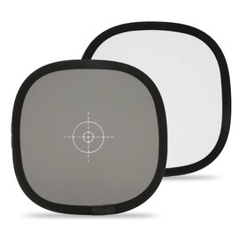 Tarjeta Gris del 18% Y Disco de Balance de Blancos, Disco Plegable de Dos Caras con Balance de Blancos, con Panel Blanco Neutro Y Objetivo, Tarjetas Grises de 30 Cm, Tarjeta de Exposición de Fotograf
