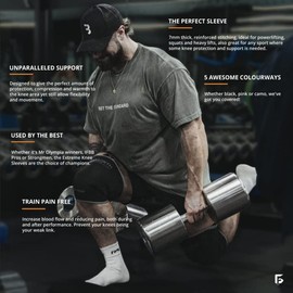 Gunsmith Fitness 7mm Knee Sleeves Weight Lifting for Men and Women – 1 Pair Neoprene Gym Knee Support for Powerlifting, Weightlifting, Squats & Releases Post Workout Pain and Discomfort