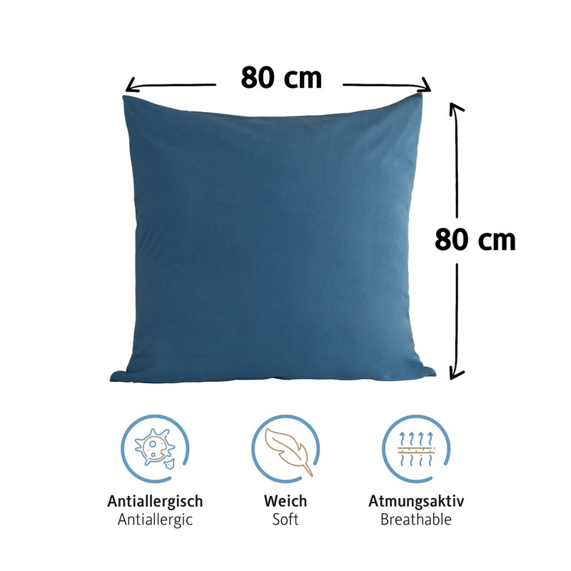 Komfortec 100% cotton cushion covers, set of 2, 80 x