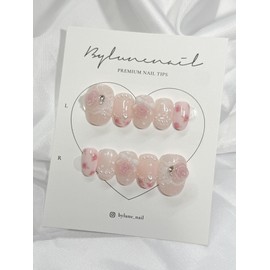 Vintage Rose Handmade Nail Tips Nail Tips - Short Oval / 빈티지 로즈 수제네일팁 네일팁 - 숏오발