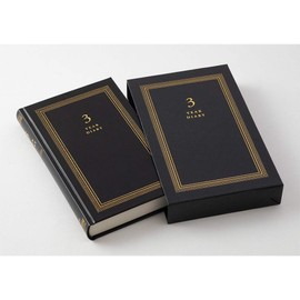 Midori 12889006 Diary, 3 Year Consecutive Recycled Leather, Black
