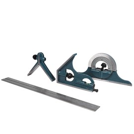 Combination Square Set, 4 Pcs Stainless Steel180 Degree Angle Combination Square Protractor Universal Bevel Ruler Set