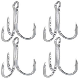 Uni Cat Unisex - Adult Vencata CPX-5-4 Treble Hooks for Catfish Fishing, Fishing Hooks for Catfish, Trebles for Catfish Fishing, Hooks, Size, Silver, 2/0