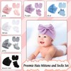 MKYSZLT 6 Pack Preemie Hats Mittens and Socks Set,Newborn Cotton