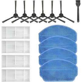 Replacement Parts for MAMNV BR151, for ZCWA BR151, for MANVINS G20, for Kilgone G20, for ONSON BR151, for MANVN BR151, for ZC WAS BR151, for iMartine BR151 Robot Vacuum,6 Side Brush,4 Mop Pad,4 Filter - Color: Set A