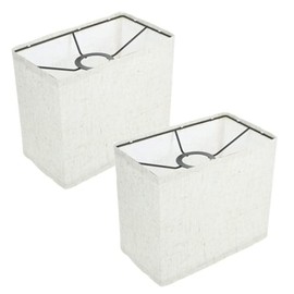 WADY Linen Lampshade, 2pcs E27 Modern Light Cover for Floor Lamps, Rectangular Linen Fabric Table Lamp Shade Pendant Light Lampshade Chandelier Lamp Shades for Table Floor Lamp